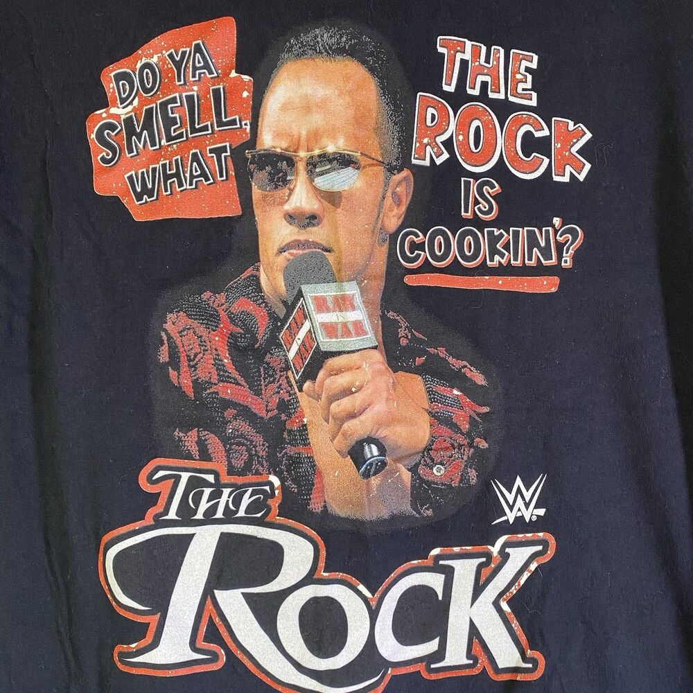 WWE Do You Smell What The Rock Is Cookin? Black T-shirt Men's Size XL